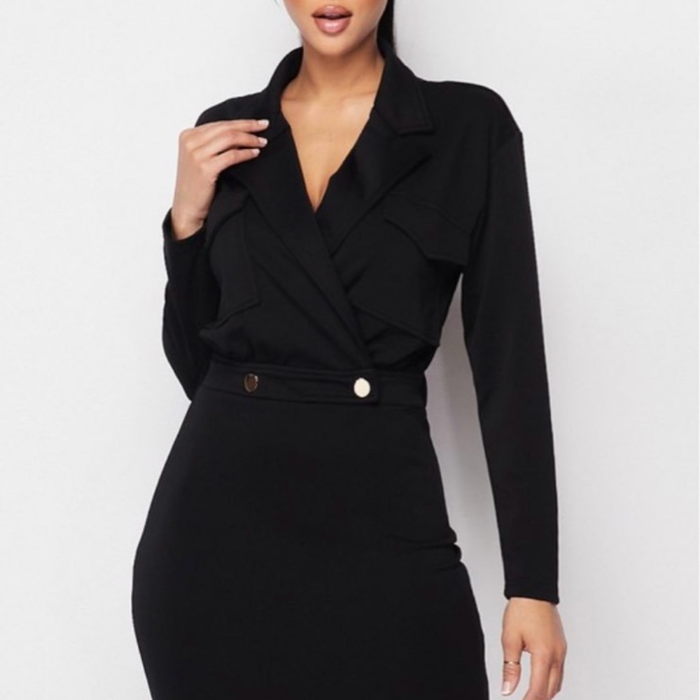 Privy Black Midi Dress